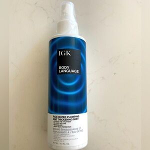 New IGK Body Language Rice Water Plumping and Thickening Mist Heat Protectant